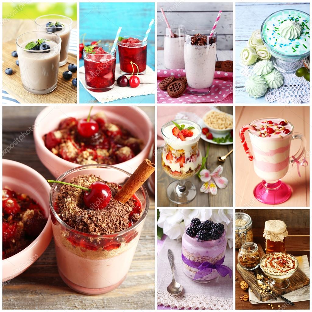 Delicious desserts collage — Stock Photo © belchonock #60923893