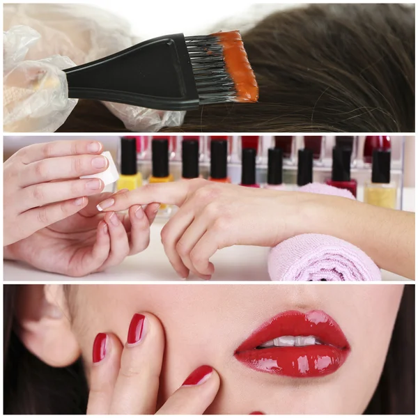 Beauty salon collage — Stock Photo, Image