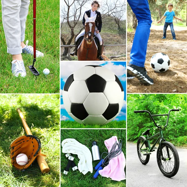 Outdoors Sport Photo Collage — Stock Photo, Image