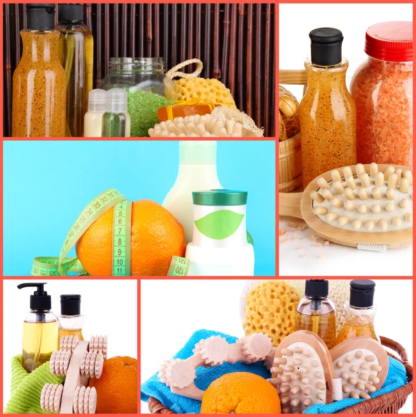 Lichaam zorg collage. Gezonde levensstijl concept — Stockfoto