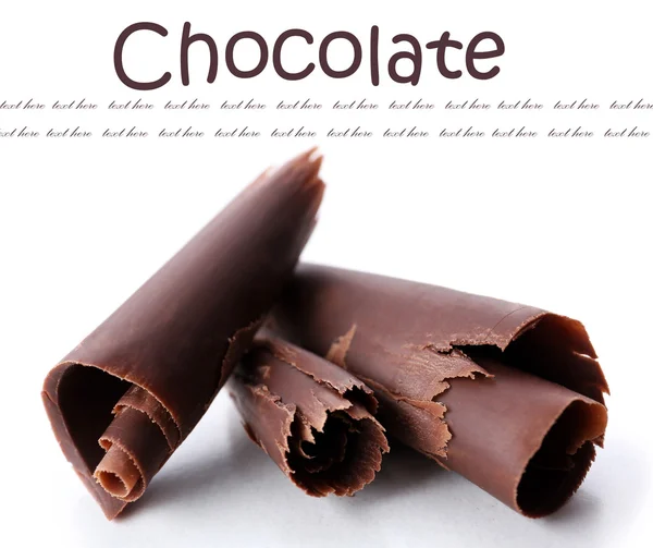 Chocolate curls isolated on white — Stock Photo, Image