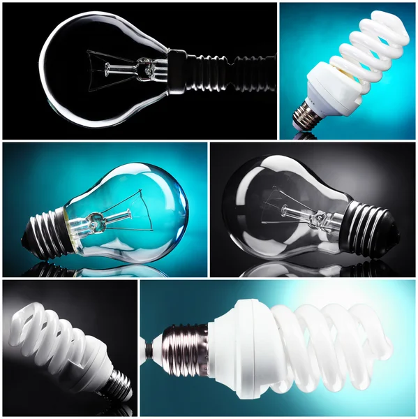 Light bulbs collage — Stock Photo, Image