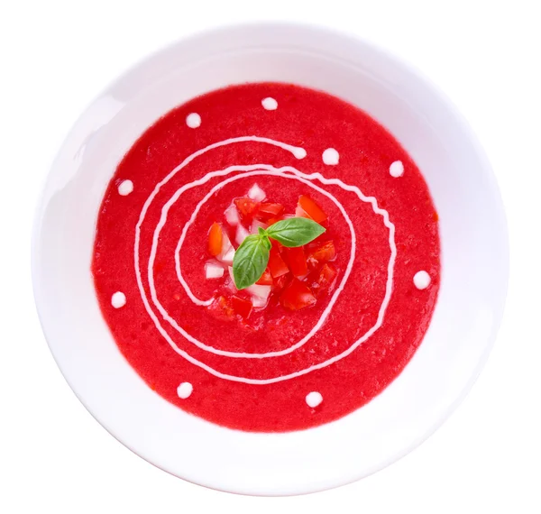 Supă Gazpacho izolată pe alb — Fotografie, imagine de stoc