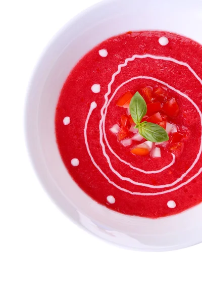 Gazpacho soep geïsoleerd op wit — Stockfoto