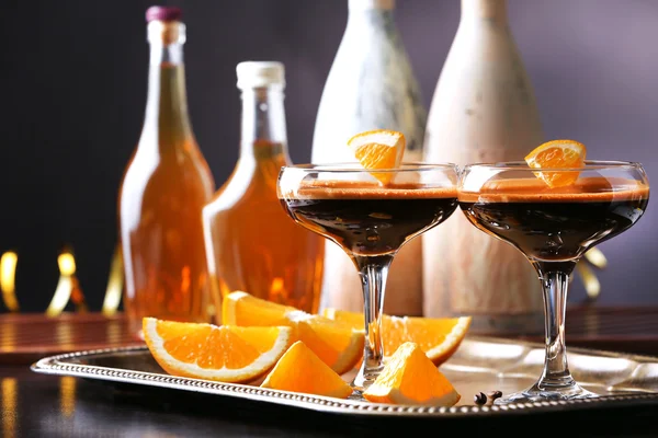 Espresso cocktail servert på bordet – stockfoto