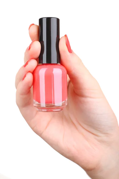 Nail polish in hand — Stock Photo, Image