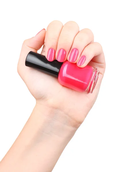 Nail polish in hand — Stock Photo, Image