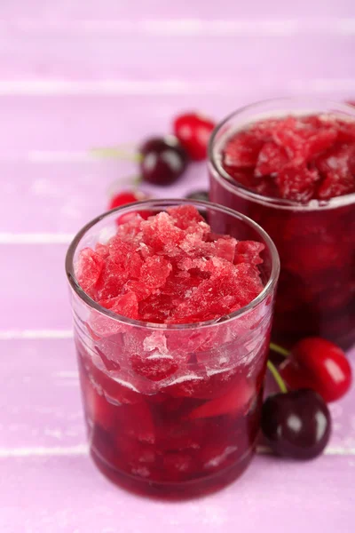 Cherry granita in glasses — Stock Photo, Image