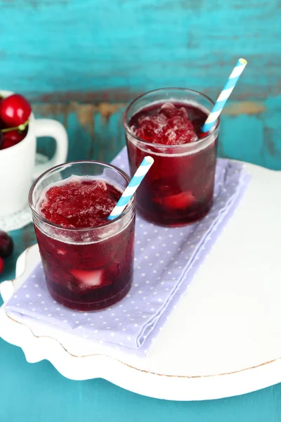 Cherry granita in glazen — Stockfoto