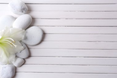 Tahta masadaki spa taşları