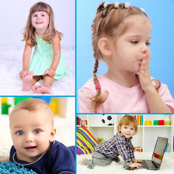 Carino collage bambini piccoli — Foto Stock