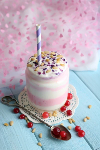 Cranberry melk dessert — Stockfoto