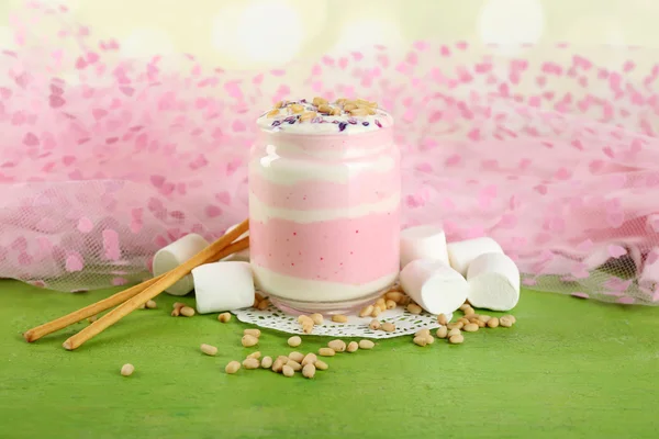 Cranberry milk dessert — Stock Photo, Image