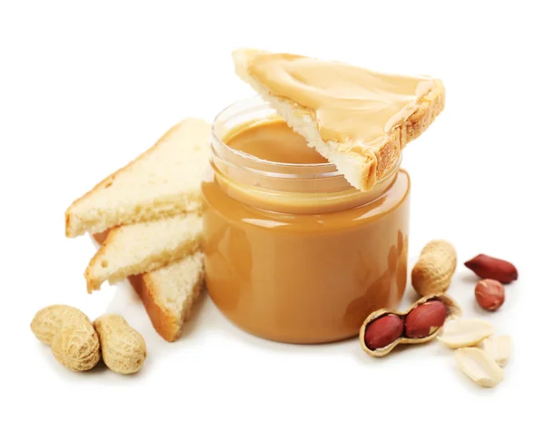 Cremige Erdnussbutter — Stockfoto