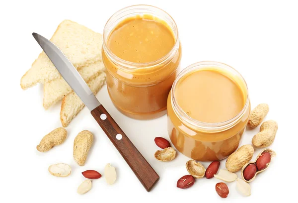 Cremige Erdnussbutter — Stockfoto