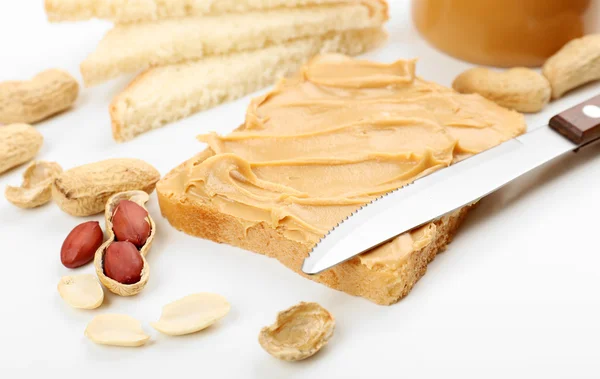 Mantequilla de cacahuete cremosa — Foto de Stock