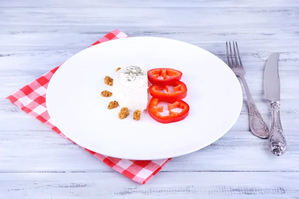 Cottage cheese with vegetables — Stock Photo, Image