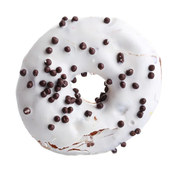 Delicioso donut com esmalte de cor isolado em branco — Fotografia de Stock