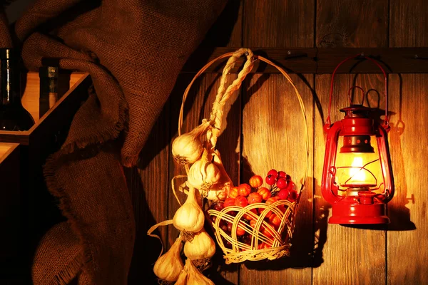 Lantern hanging on hook — Stock Photo, Image