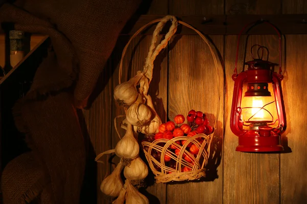 Lantern hanging on hook — Stock Photo, Image