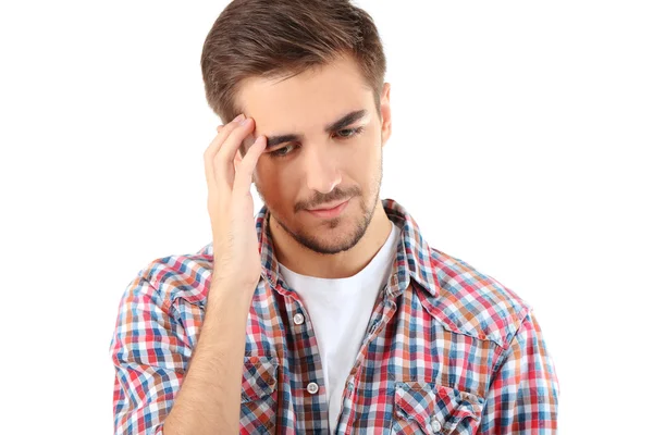 Homem tem dor de cabeça — Fotografia de Stock