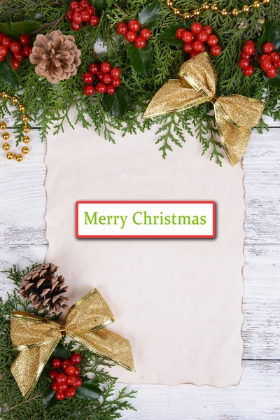 Christmas decoration with paper sheet — Stock Photo, Image