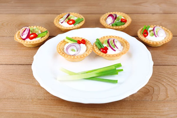 Tartlets com verduras e legumes — Fotografia de Stock