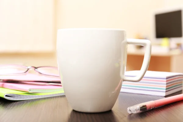 Cup of tea in office — Stock Photo, Image