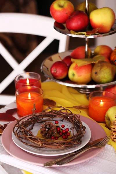 Festive autumn serving — Stock Photo, Image