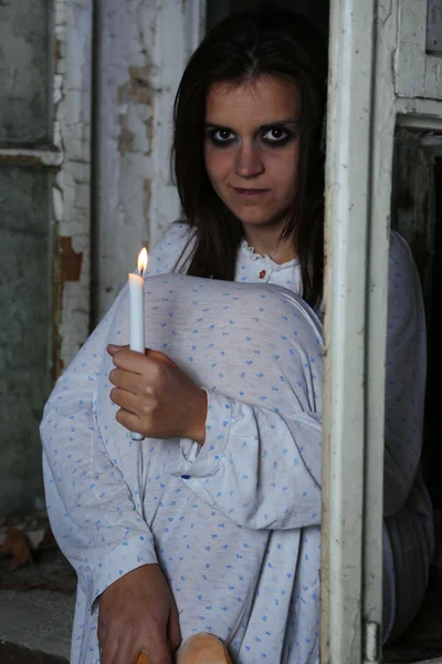 Horror Scene with woman — Stock Photo, Image