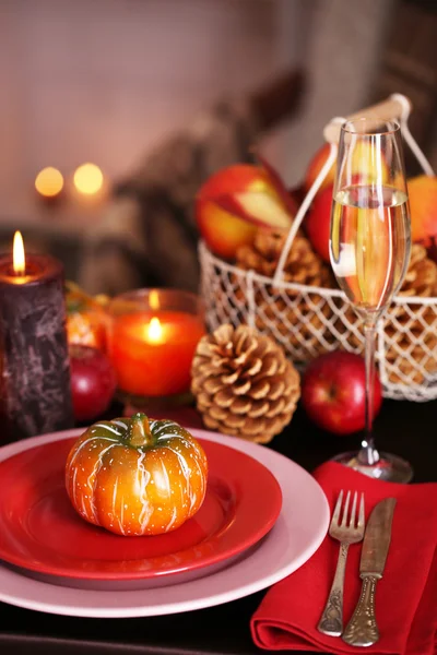 Festive autumn serving Royalty Free Stock Images