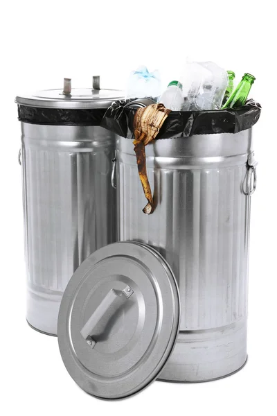 재활용 쓰레기통 흰색 절연 — 스톡 사진
