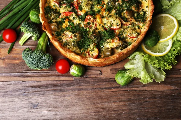 Vegetabilsk tærte med broccoli - Stock-foto
