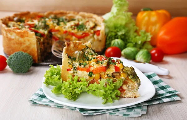 Zeleninový koláč s brokolicí — Stock fotografie
