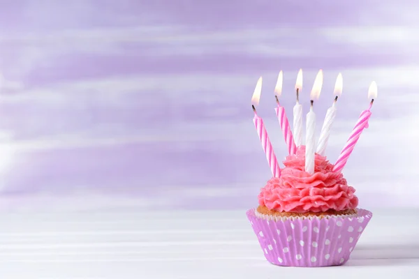 Delicious birthday cupcake — Stock Photo, Image