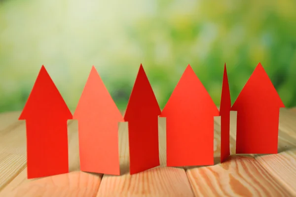 Paper houses on table — Stock Photo, Image