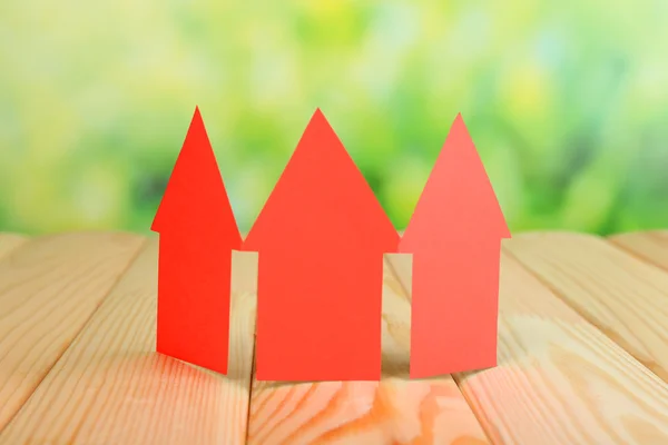 Paper houses on table — Stock Photo, Image