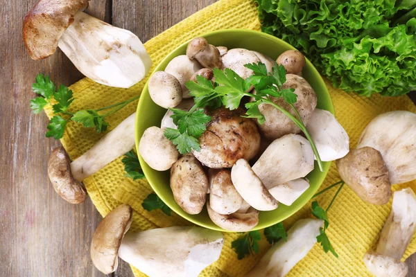 Champignons sauvages sur assiette — Photo