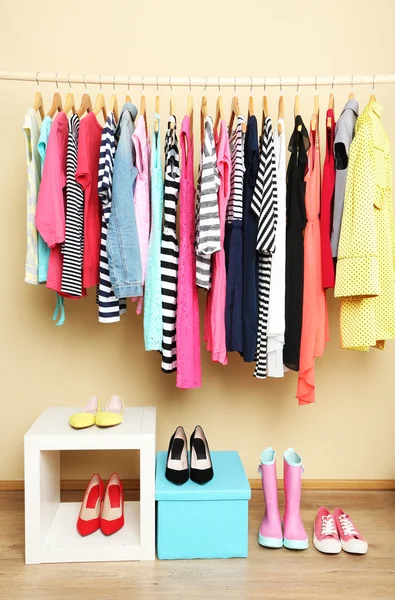 Colorful clothes and shoes — Stock Photo, Image