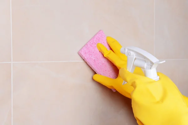 Cleaning tiles close-up — Stock Photo, Image