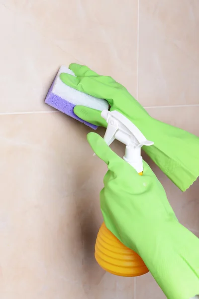 Cleaning tiles close-up — Stock Photo, Image
