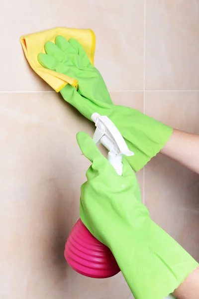 Cleaning tiles close-up — Stock Photo, Image