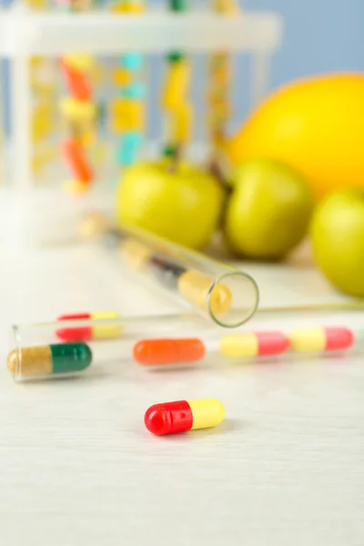 Color drugs in test tubes — Stock Photo, Image