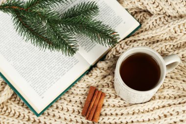 Kitaplı bir fincan çay.