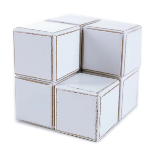Белые образовательные кубики — стоковое фото