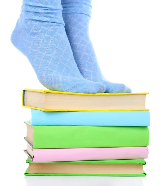 Girl in colorful socks — Stock Photo, Image