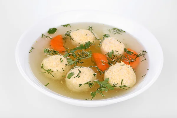 Soup with meatballs in bowl — Stock Photo, Image