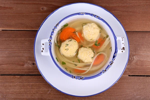 Soup with meatballs and noodles — Stock Photo, Image