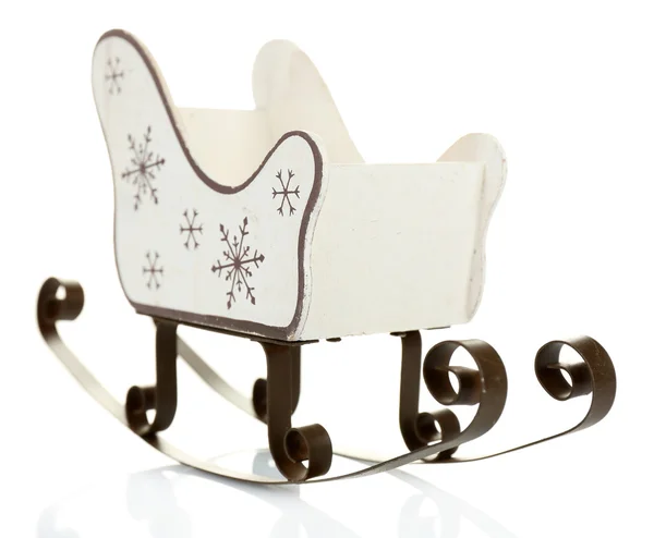 Vánoční dekorace ve tvaru saně, izolované na bílém — Stock fotografie