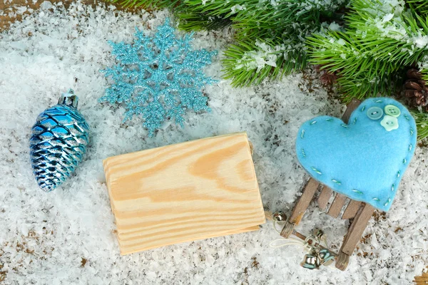 Composition des décorations de Noël sur fond en bois — Photo